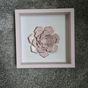 Pink and Gold Floral Wall Art 3D